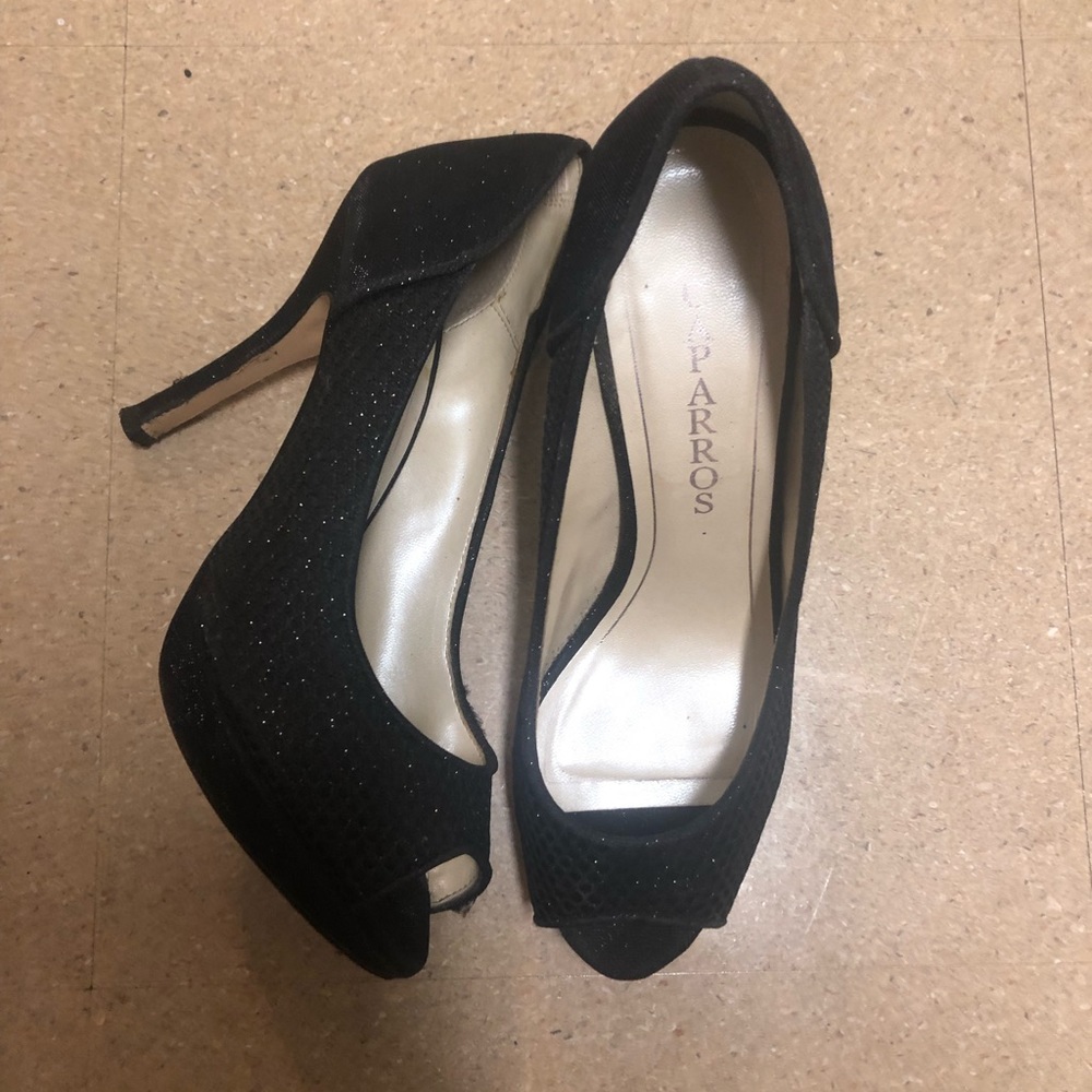 Peep -toe sparkly heels!